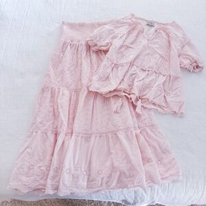 Penelope Rose Islet Midi Skirt And Islet Top Women's MEDIUM Pink Islet Set Boho